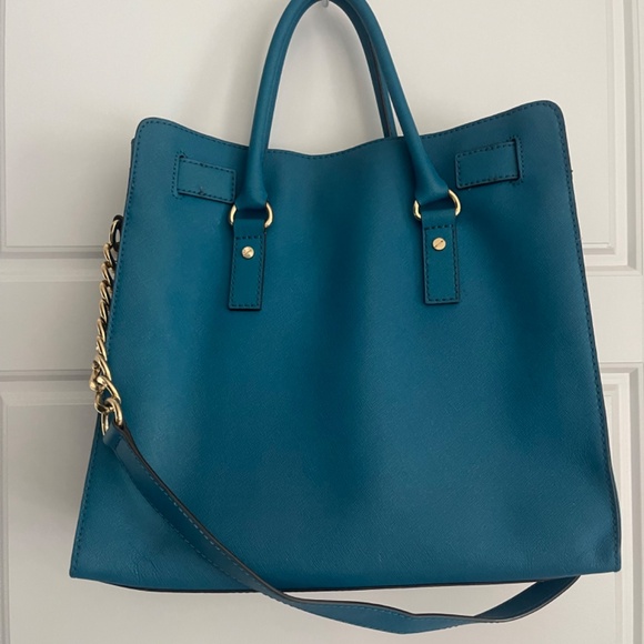 Michael Kors Large Hamilton Tote in Teal Saffiano Leather - Picture 2 of 2
